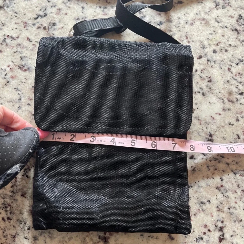 Smateria Crossbody Bag Womens Small Black Sustainable Mesh Recycled Netting Eco